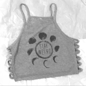 GRAY WEIRD CROP TOP